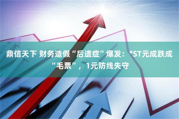 鼎信天下 财务造假“后遗症”爆发：*ST元成跌成“毛票”，1元防线失守